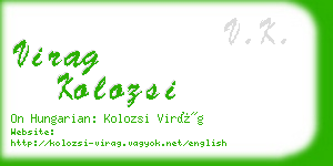 virag kolozsi business card